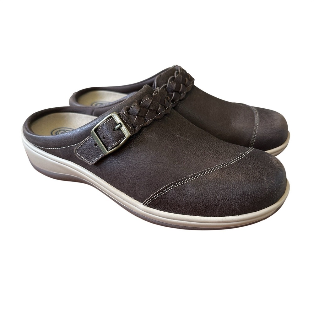 Orthofeet Irma Shoes Womens Size 8.5B Slip-On Mule Clogs Brown Leather Comfort
